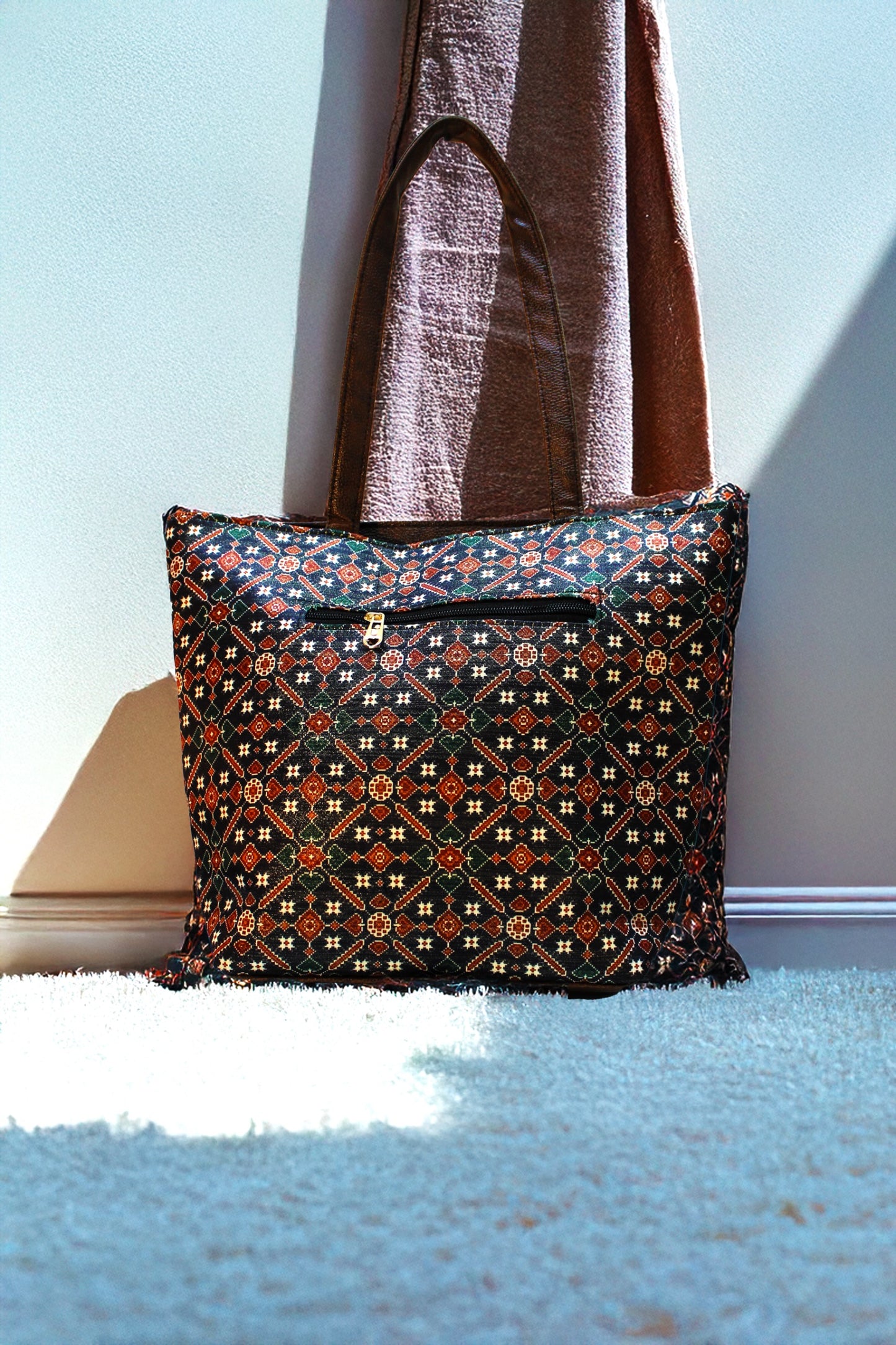 Handblock Printed Tote Bag Combo 7 - Tote+glass Case