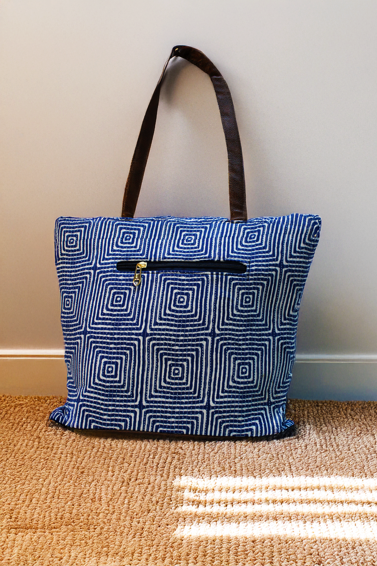 Handblock Printed Tote Bag Combo 11 - Tote+glass Case