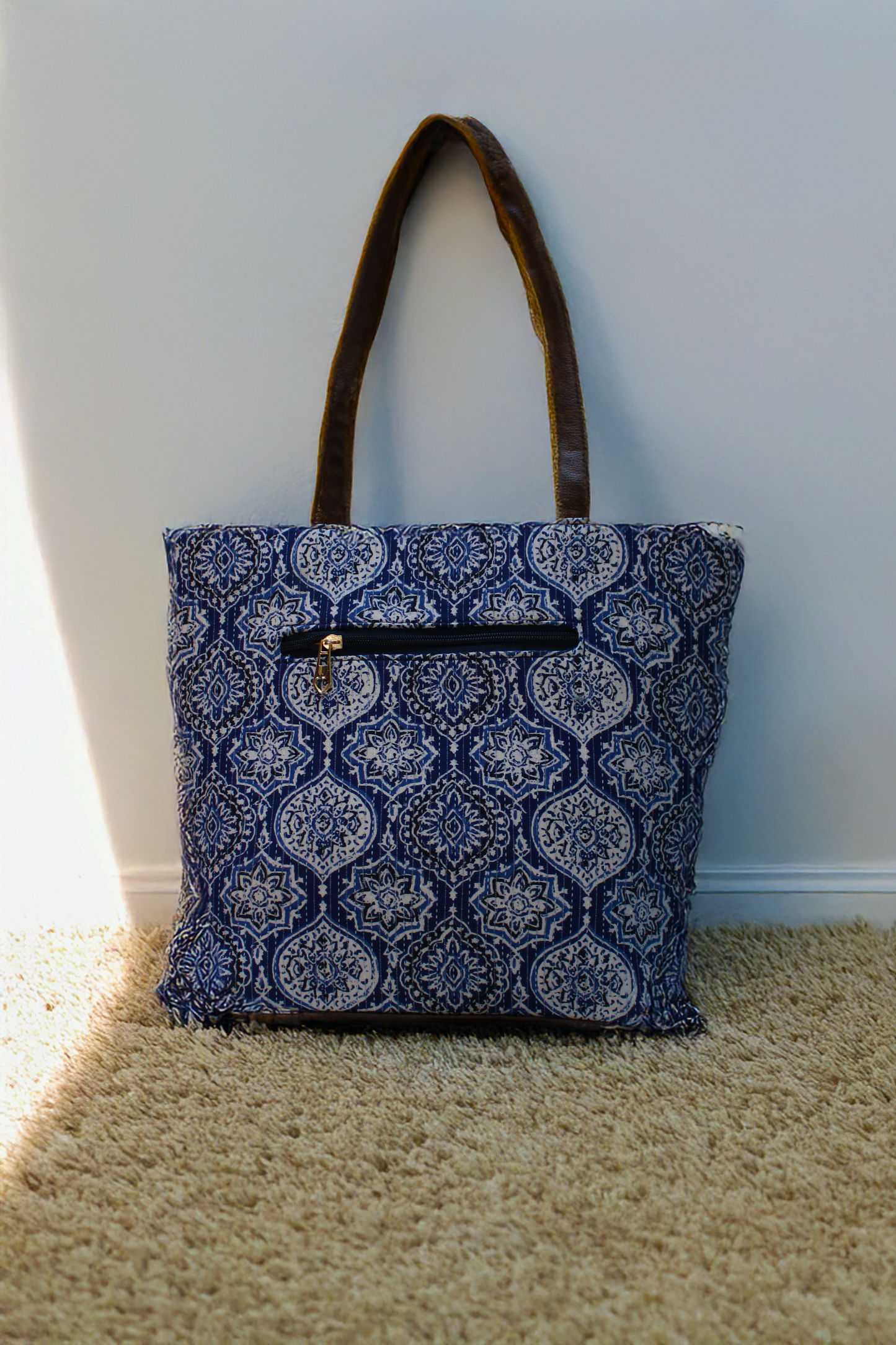 Handblock Printed Tote Bag Combo 10 - Tote+glass Case