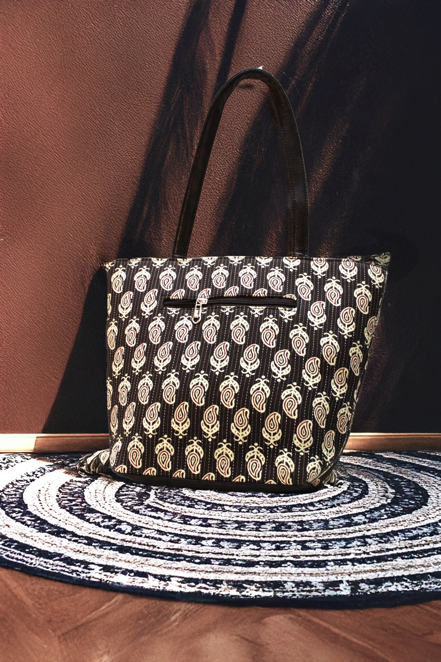 Handblock Printed Tote Bag Combo 4 - Tote+glass Case