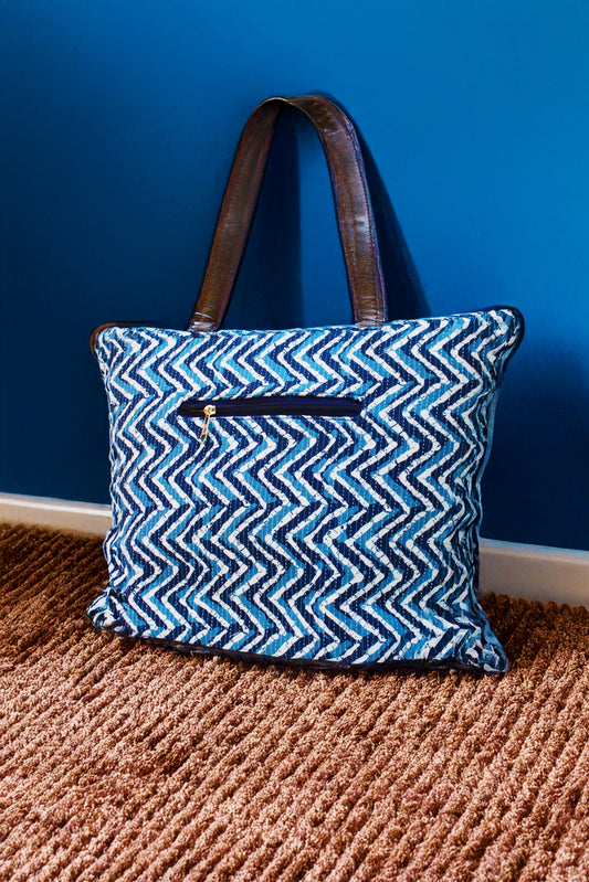 Handblock Printed Tote Bag Combo 3 - Tote+glass Case